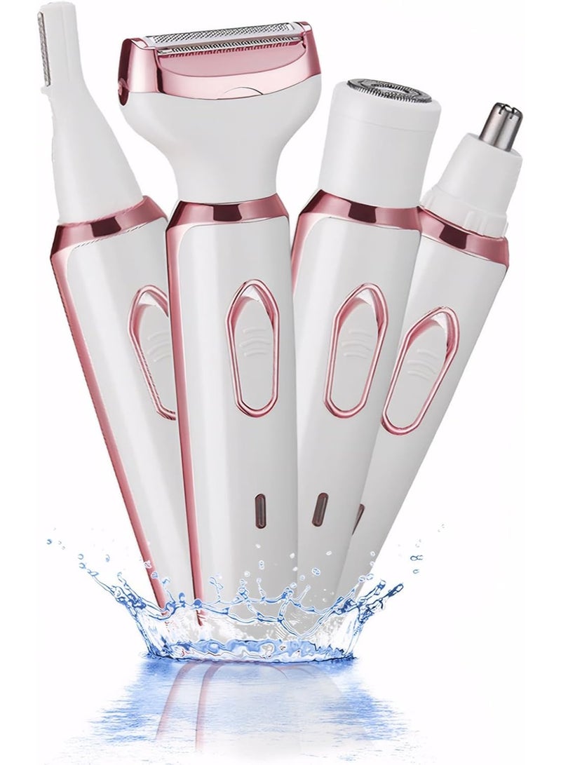 Electric Razors for Women, 4-in-1 Women’s Facial Hair Removal, Face Shaver Ebrow Trimmer Pubic Bikini Trimmer Portable Ladies Shaver Womens Razors for Shaving - Image 1